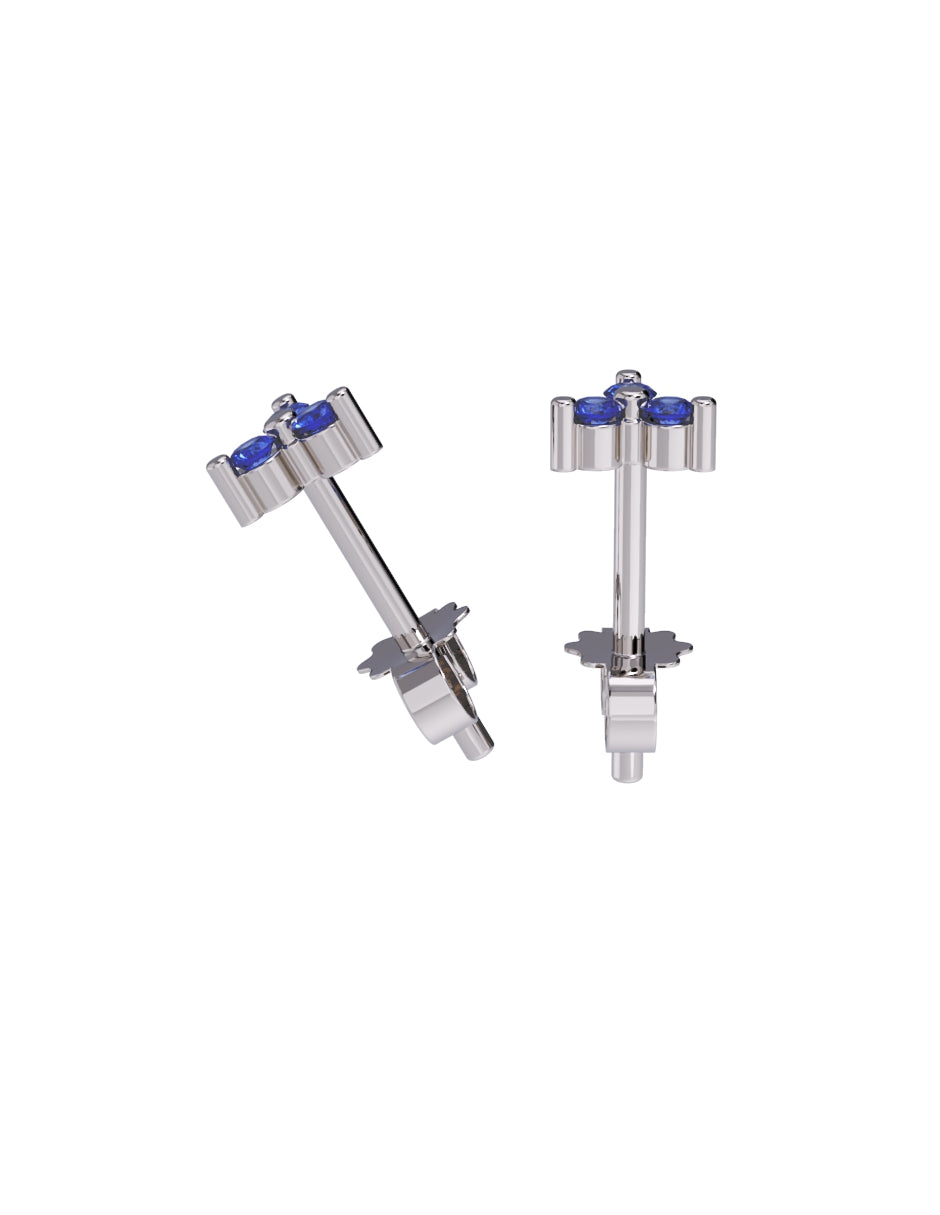 Aretes de Oro 10k con acabado pulido con Zirconia Azul (Z4927-E)