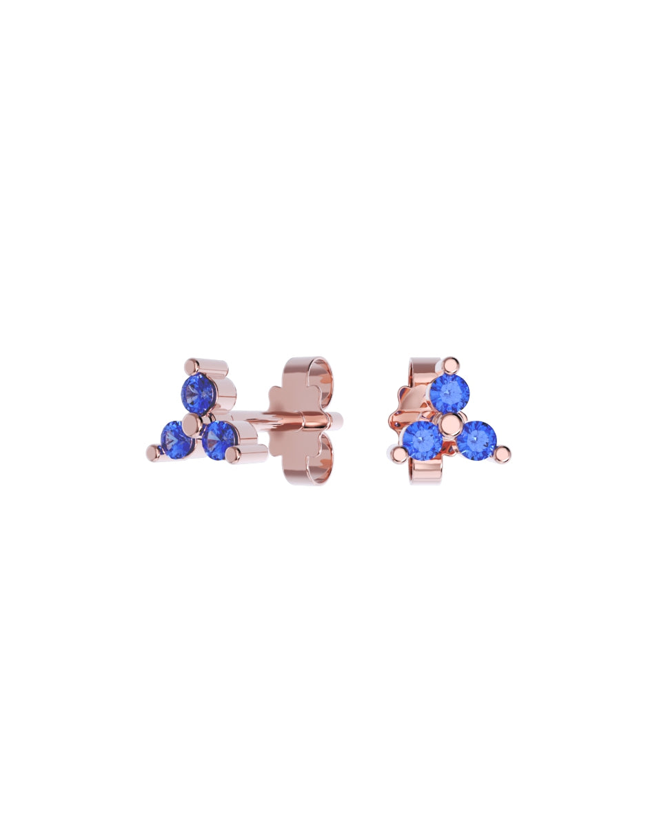 Aretes de Oro 10k con acabado pulido con Zirconia Azul (Z4927-E)