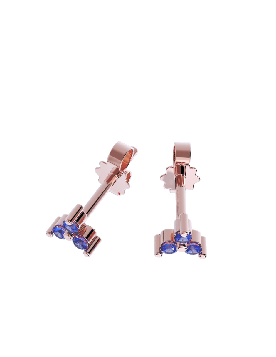 Aretes de Oro 10k con acabado pulido con Zirconia Azul (Z4927-E)