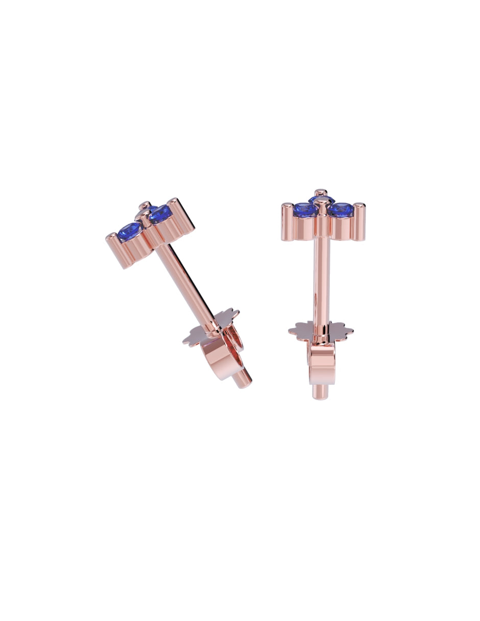 Aretes de Oro 10k con acabado pulido con Zirconia Azul (Z4927-E)