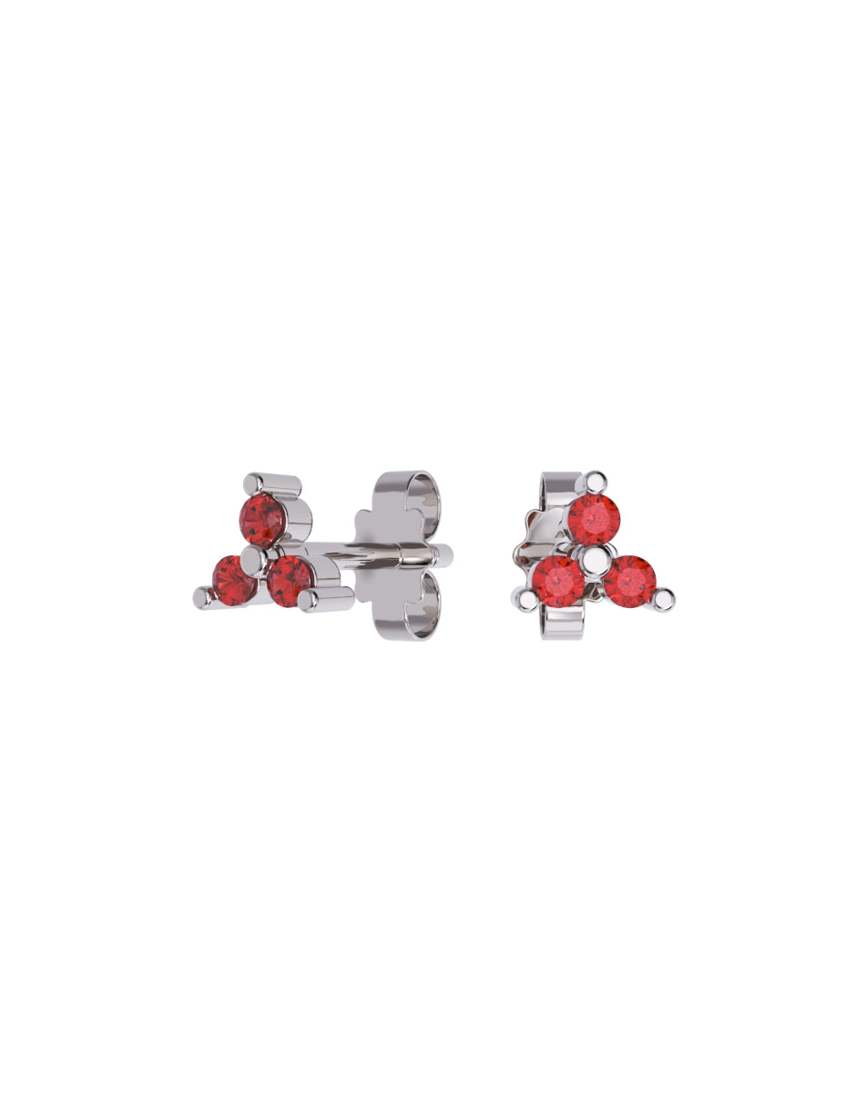 Arete de Oro 10k con acabado pulido con Zirconia Roja (Z4928-E)