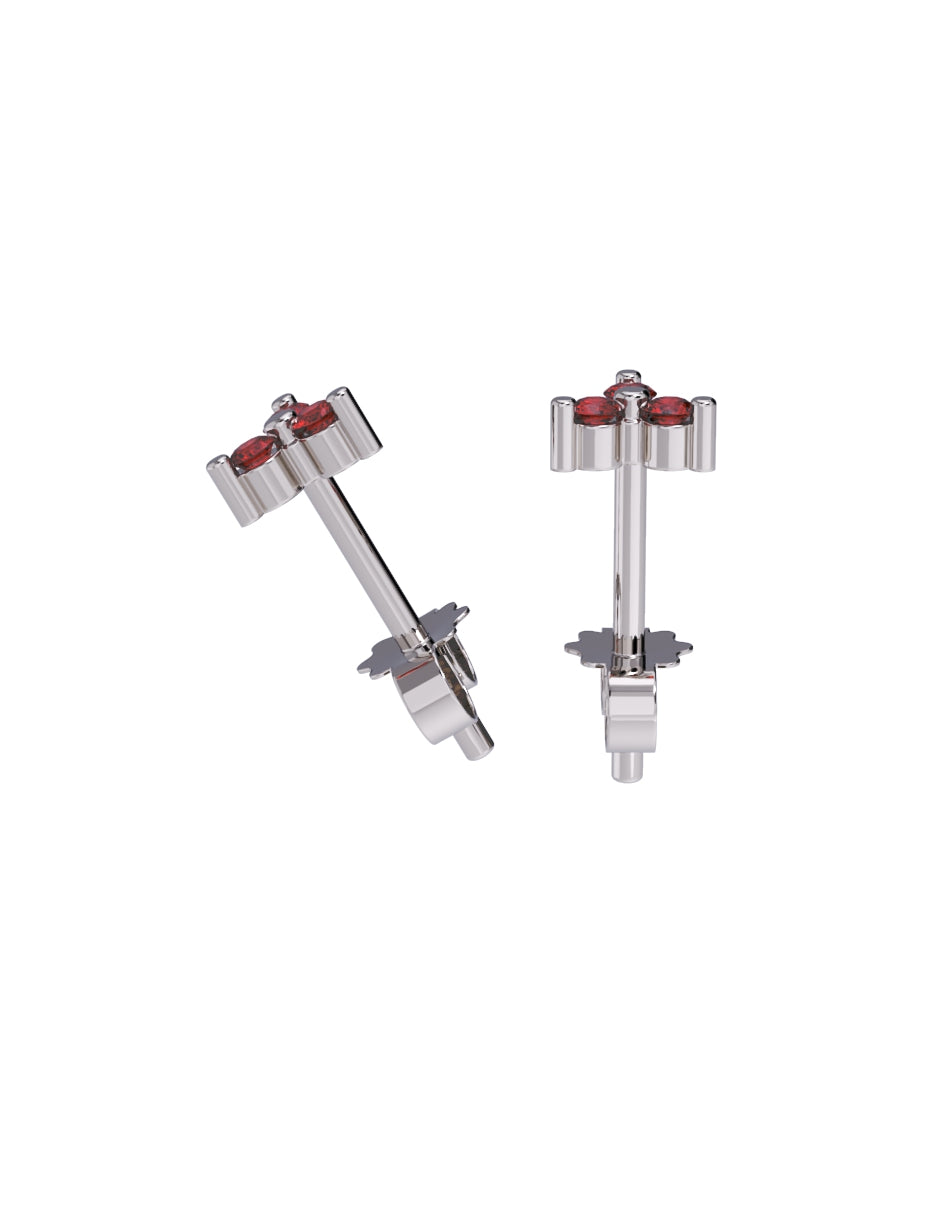 Arete de Oro 10k con acabado pulido con Zirconia Roja (Z4928-E)