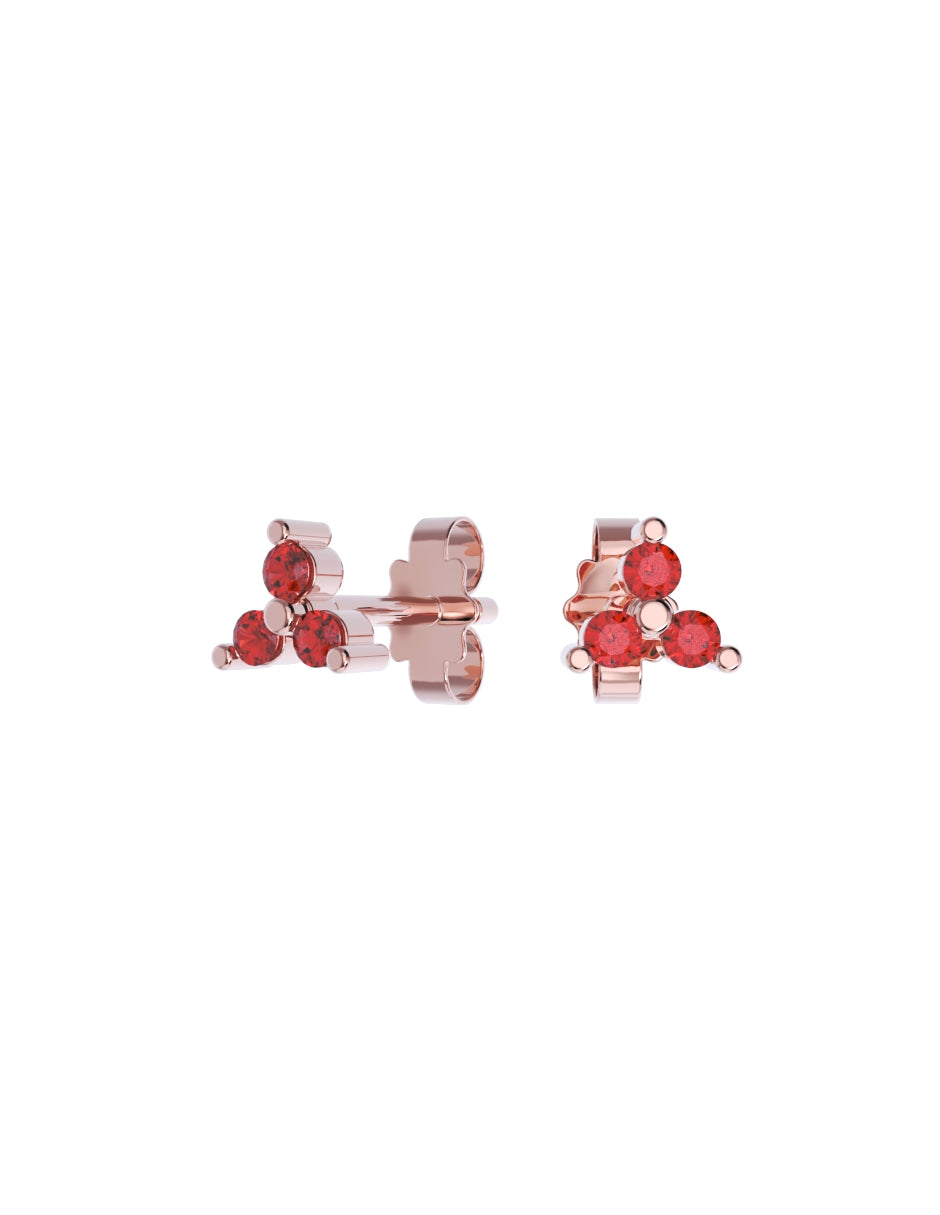 Arete de Oro 10k con acabado pulido con Zirconia Roja (Z4928-E)