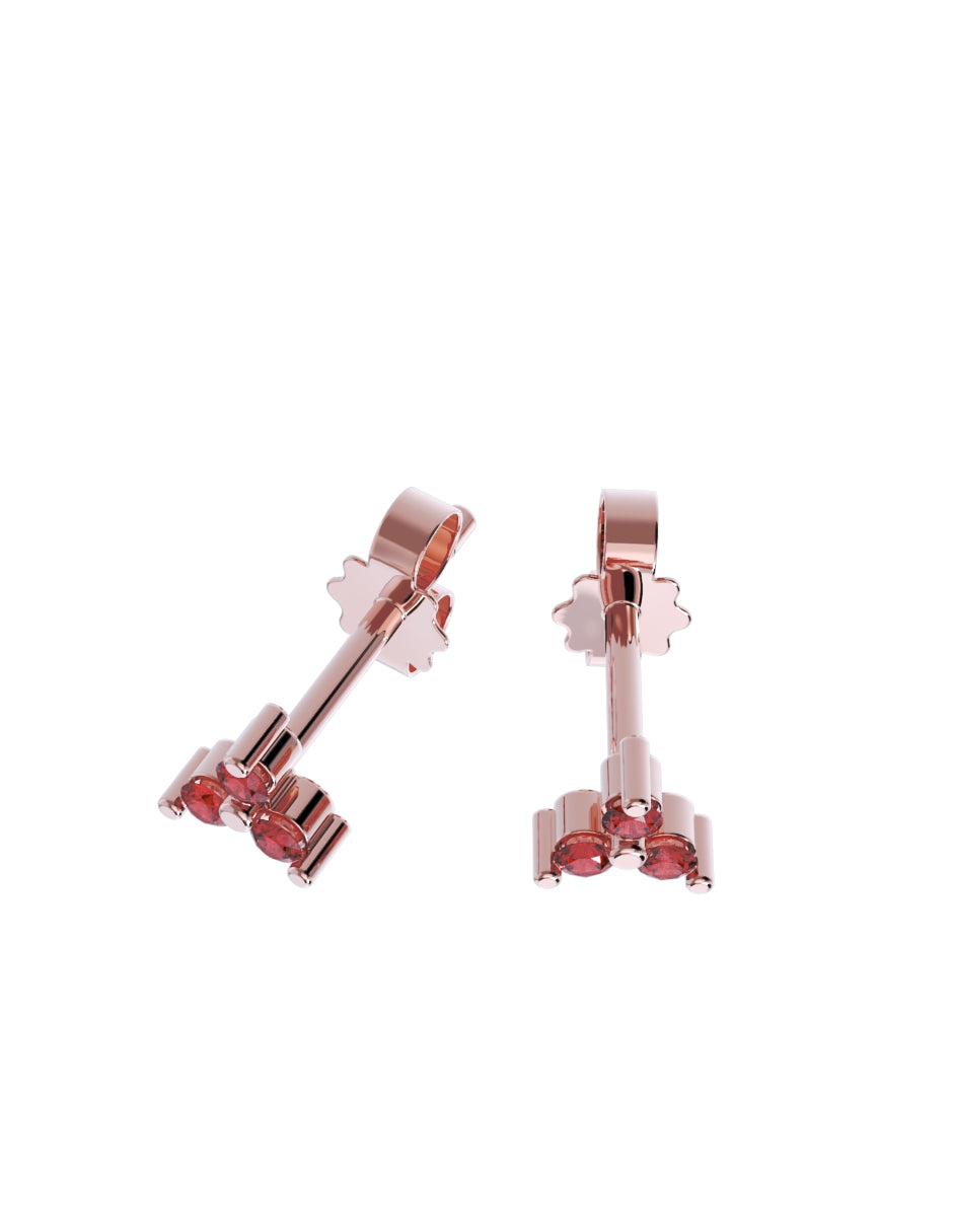 Arete de Oro 10k con acabado pulido con Zirconia Roja (Z4928-E)