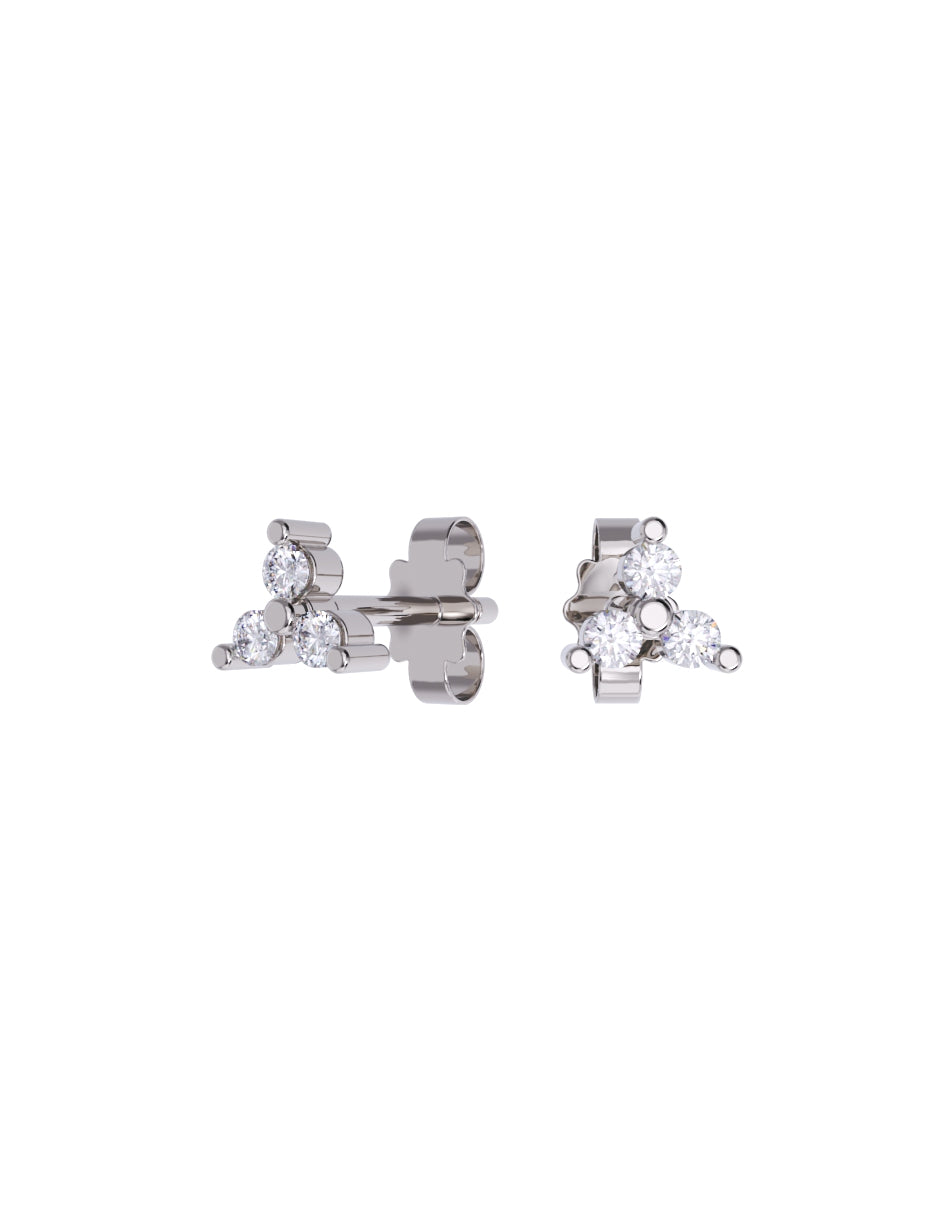 Arete de Oro 10k con acabado pulido con Zirconia Blanca (Z4929-E)