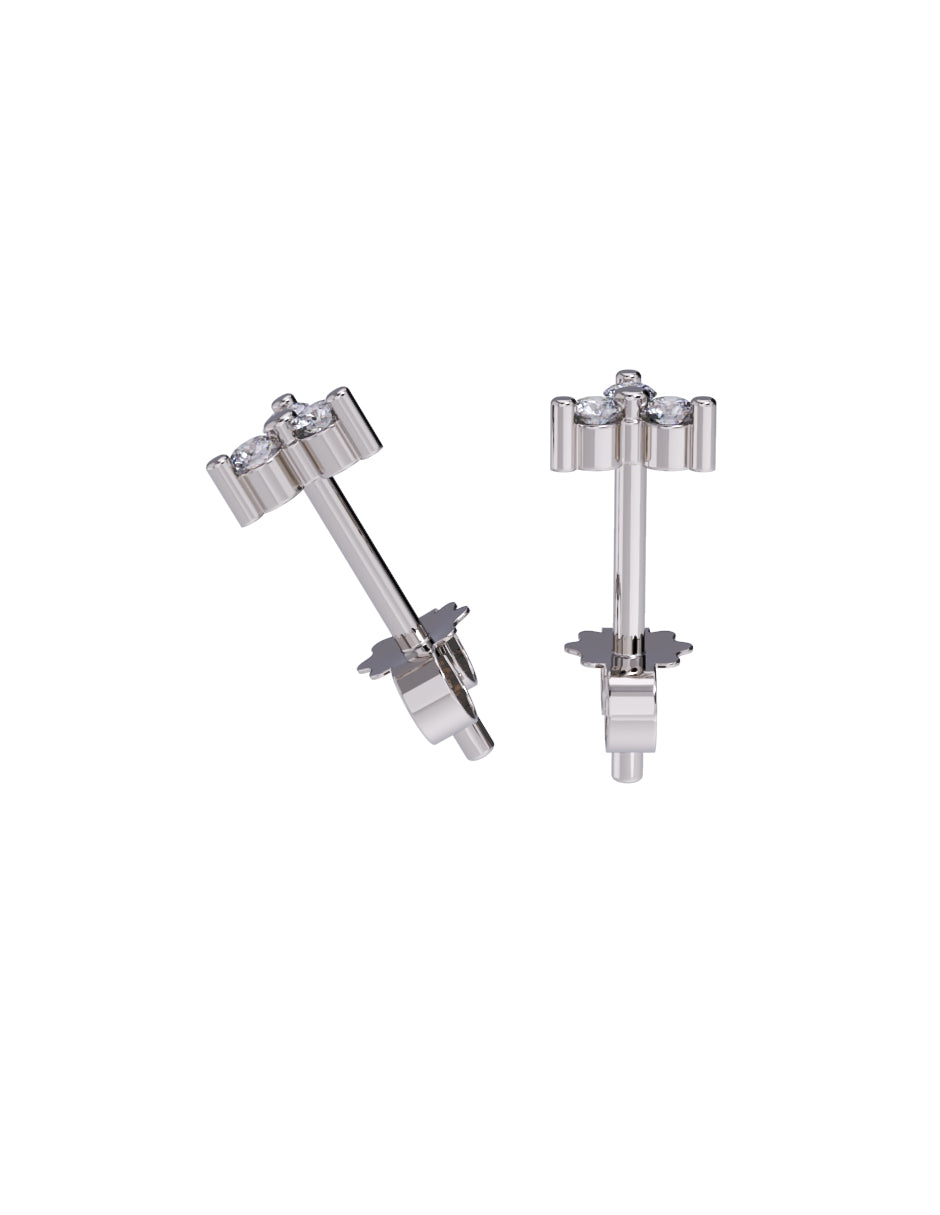 Arete de Oro 10k con acabado pulido con Zirconia Blanca (Z4929-E)