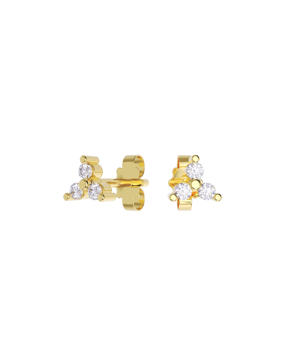 Arete de Oro 10k con acabado pulido con Zirconia Blanca (Z4929-E)