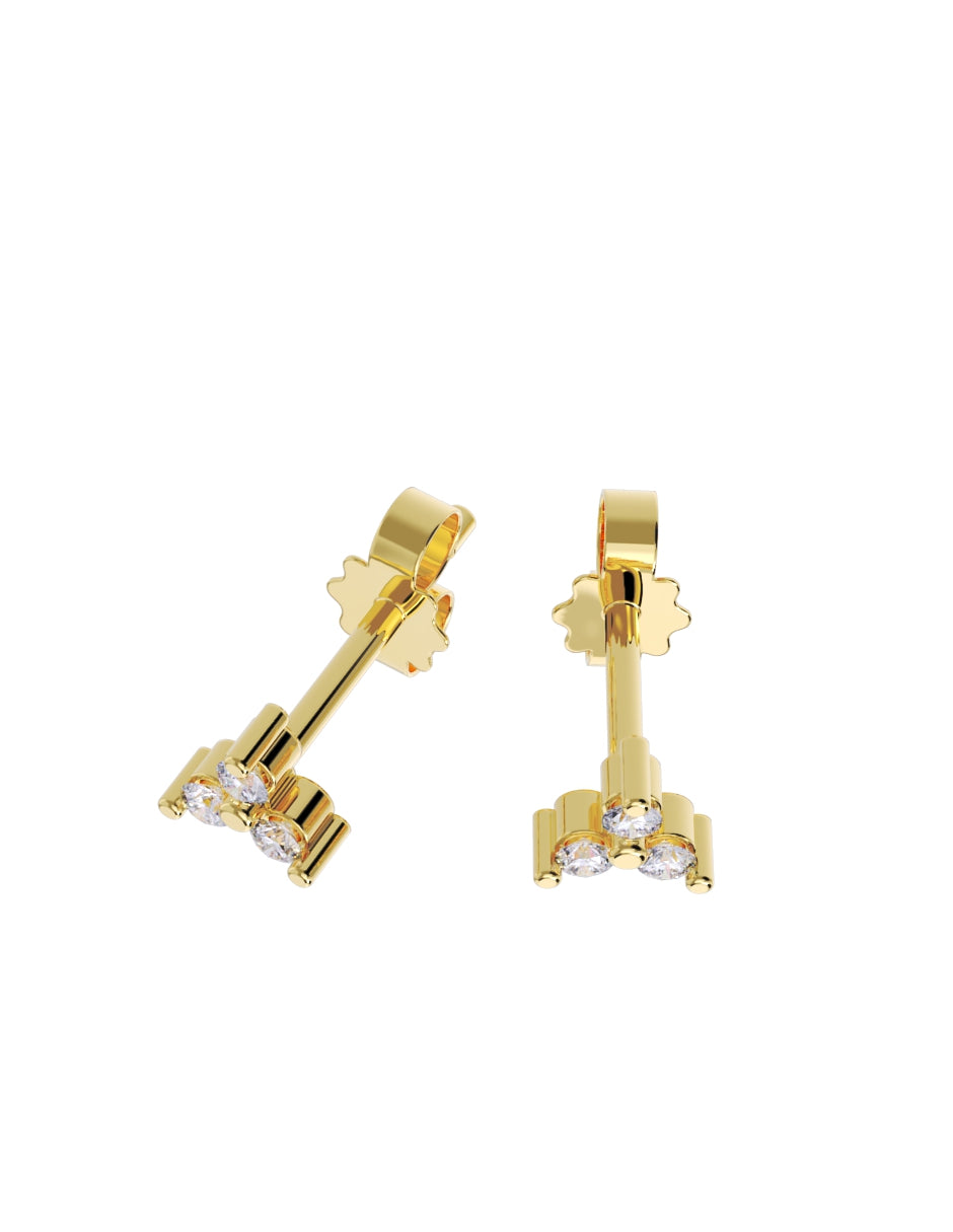 Arete de Oro 10k con acabado pulido con Zirconia Blanca (Z4929-E)