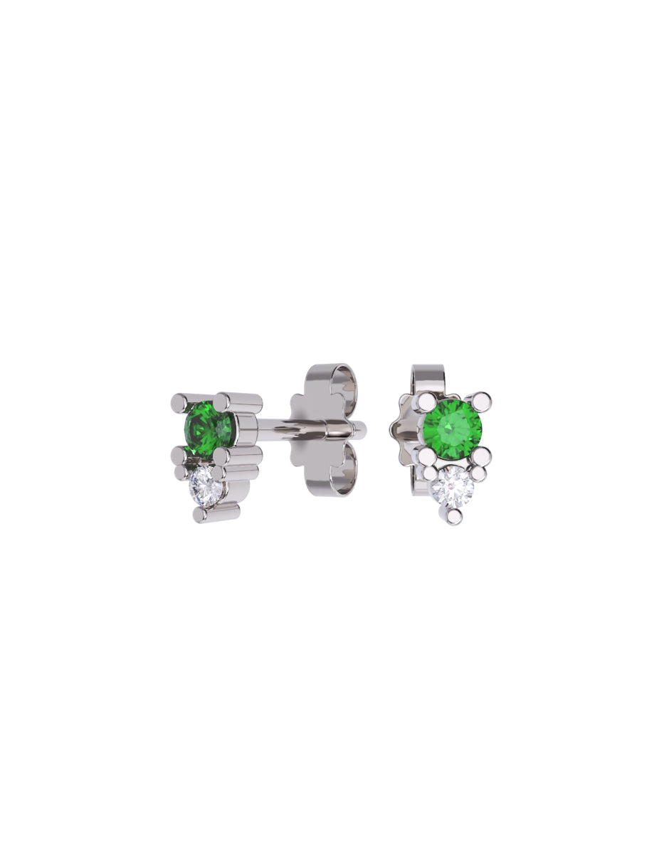 Arete de Oro 14k con acabado pulido con Zirconia Verde (Z4930-E)
