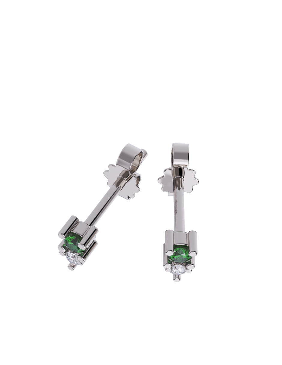 Arete de Oro 14k con acabado pulido con Zirconia Verde (Z4930-E)