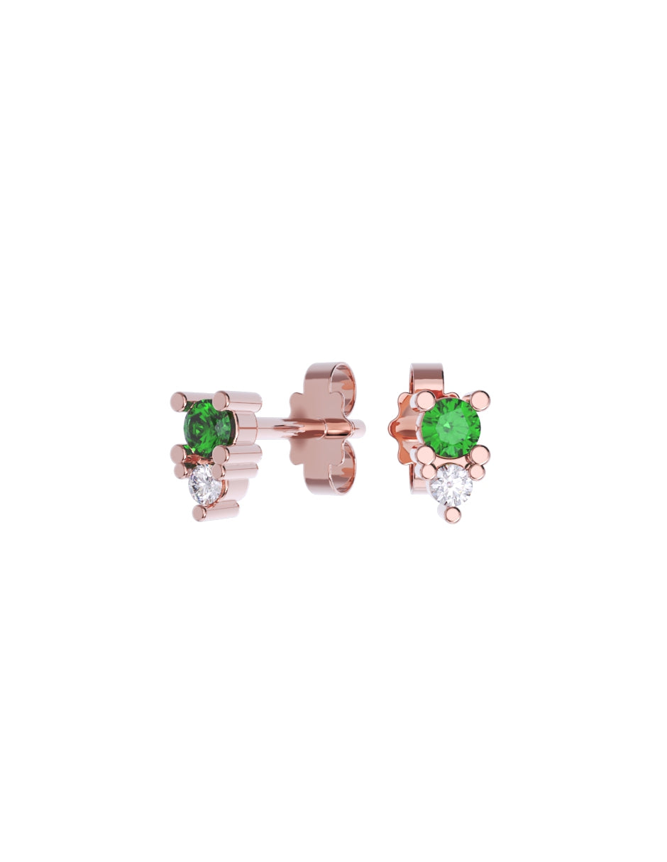 Arete de Oro 14k con acabado pulido con Zirconia Verde (Z4930-E)