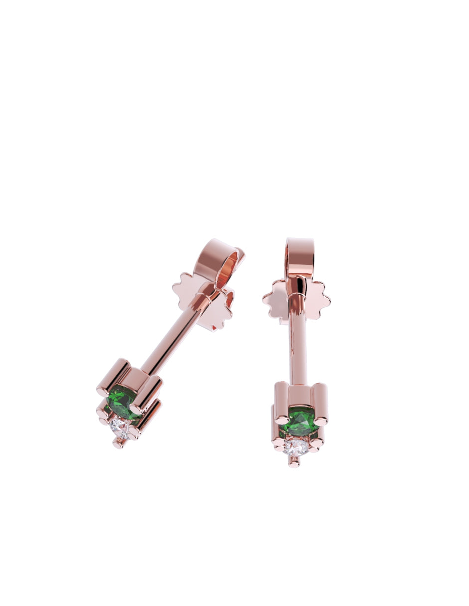 Arete de Oro 14k con acabado pulido con Zirconia Verde (Z4930-E)