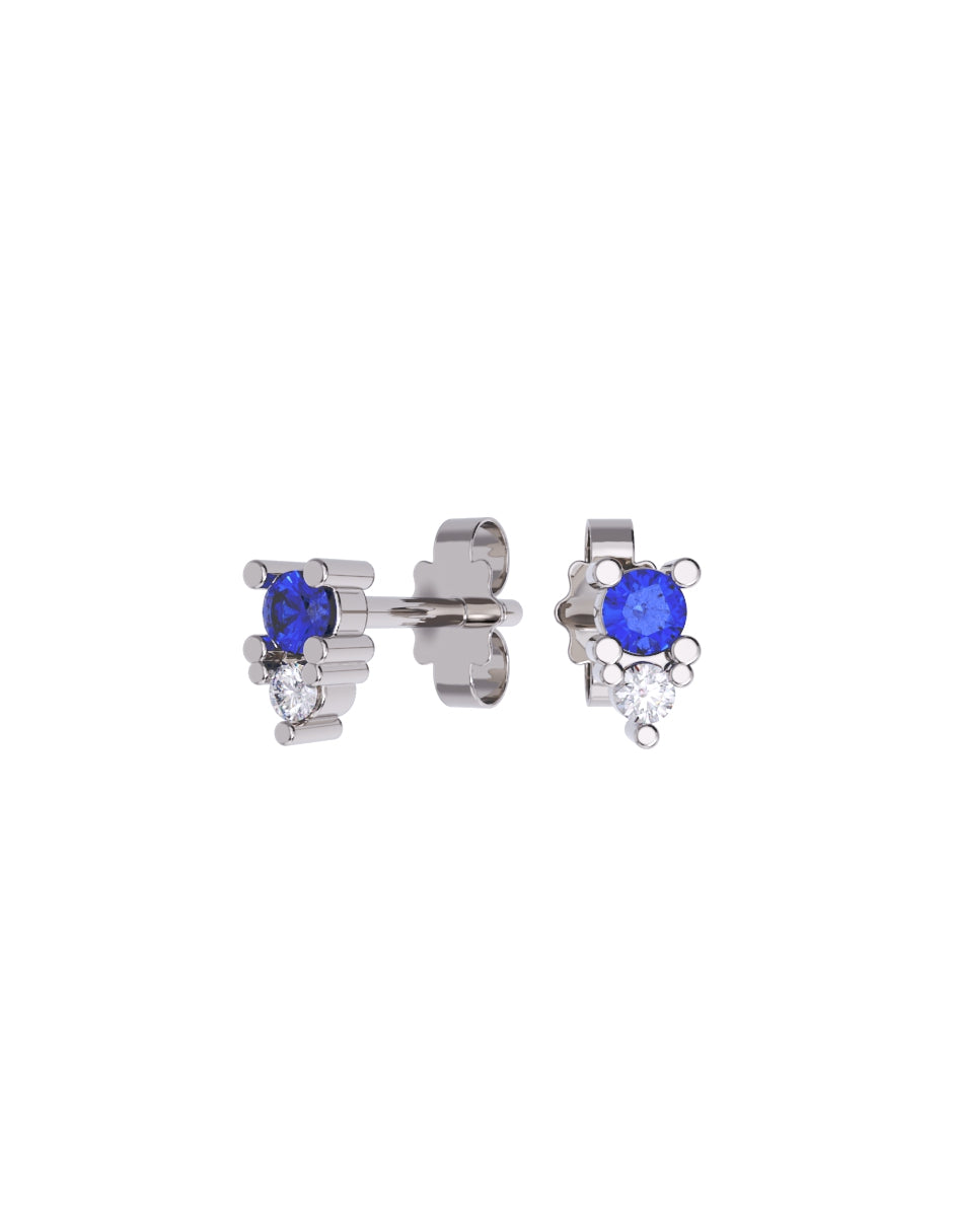 Arete de Oro 14k con acabado pulido con Zirconia Azul (Z4931-E)