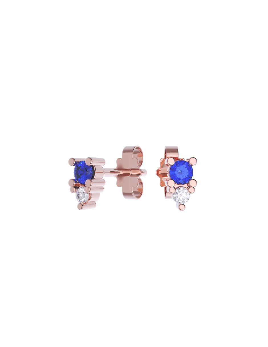 Arete de Oro 14k con acabado pulido con Zirconia Azul (Z4931-E)