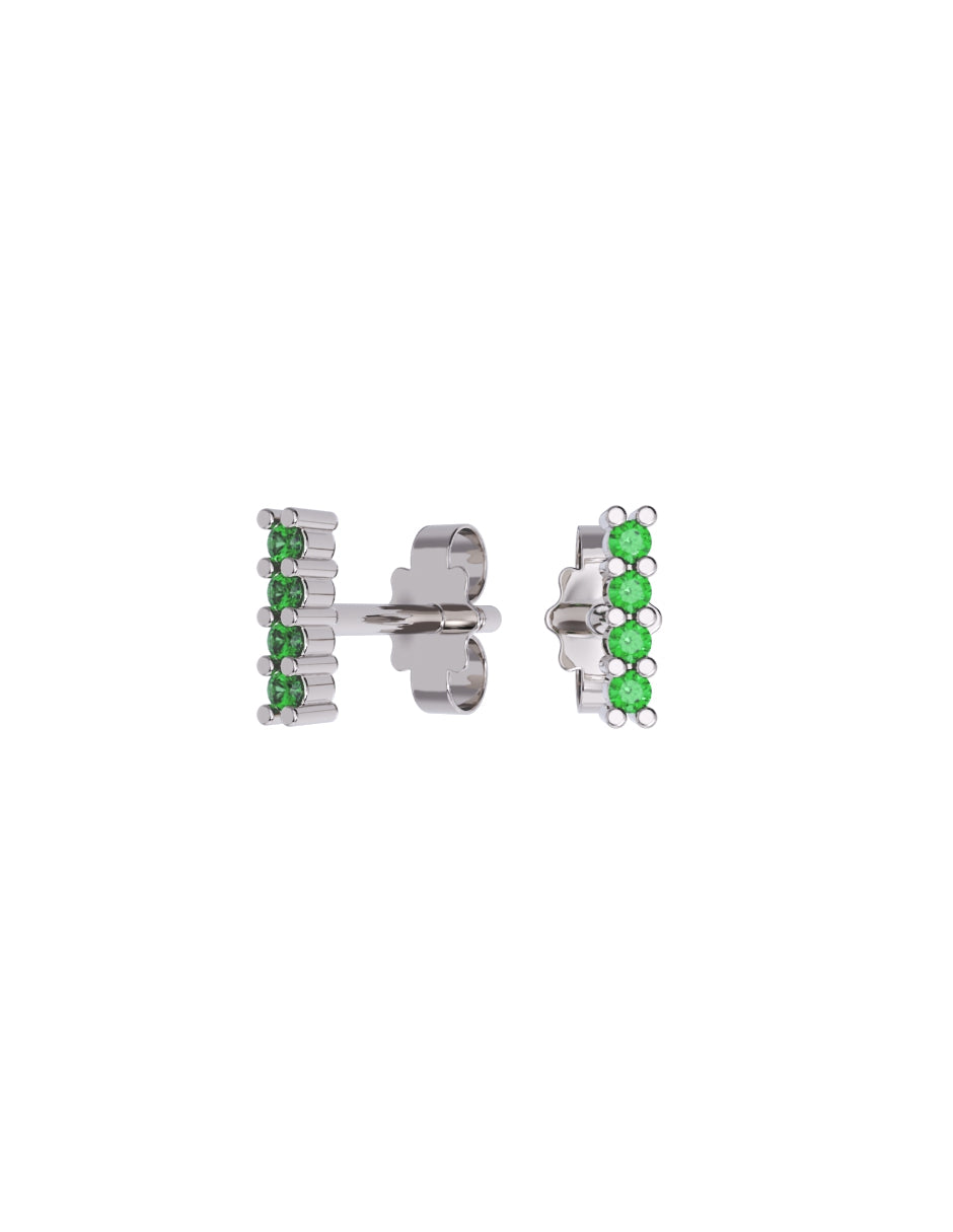 Arete de Oro 10k con acabado pulido con Zirconia Verde (Z4934-E)