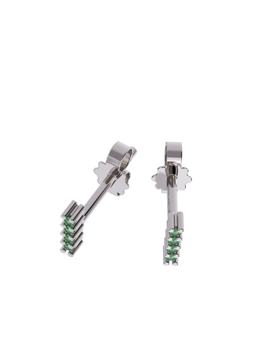 Arete de Oro 10k con acabado pulido con Zirconia Verde (Z4934-E)