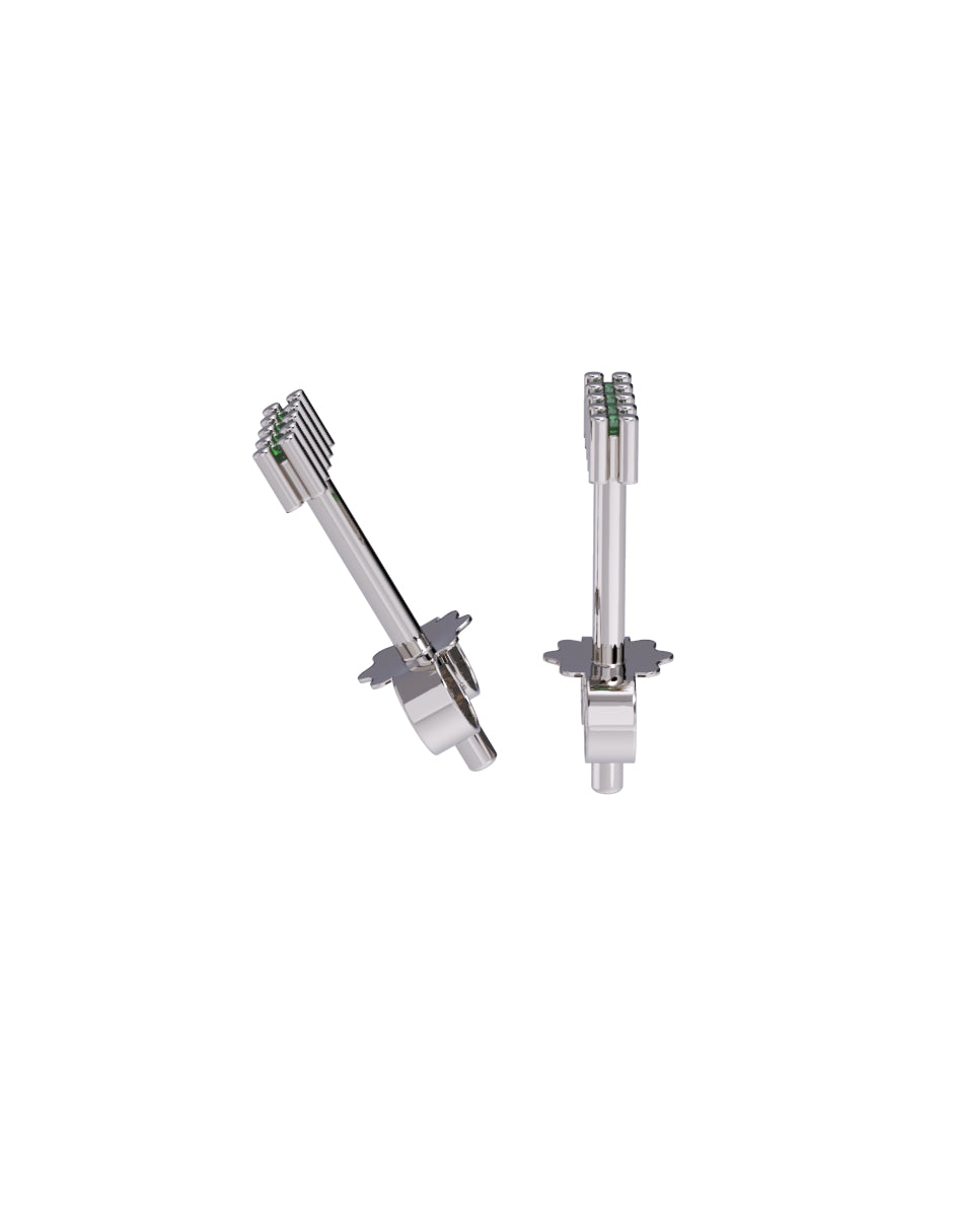 Arete de Oro 10k con acabado pulido con Zirconia Verde (Z4934-E)
