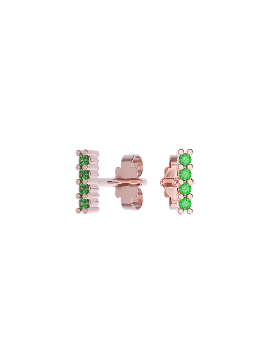 Arete de Oro 10k con acabado pulido con Zirconia Verde (Z4934-E)