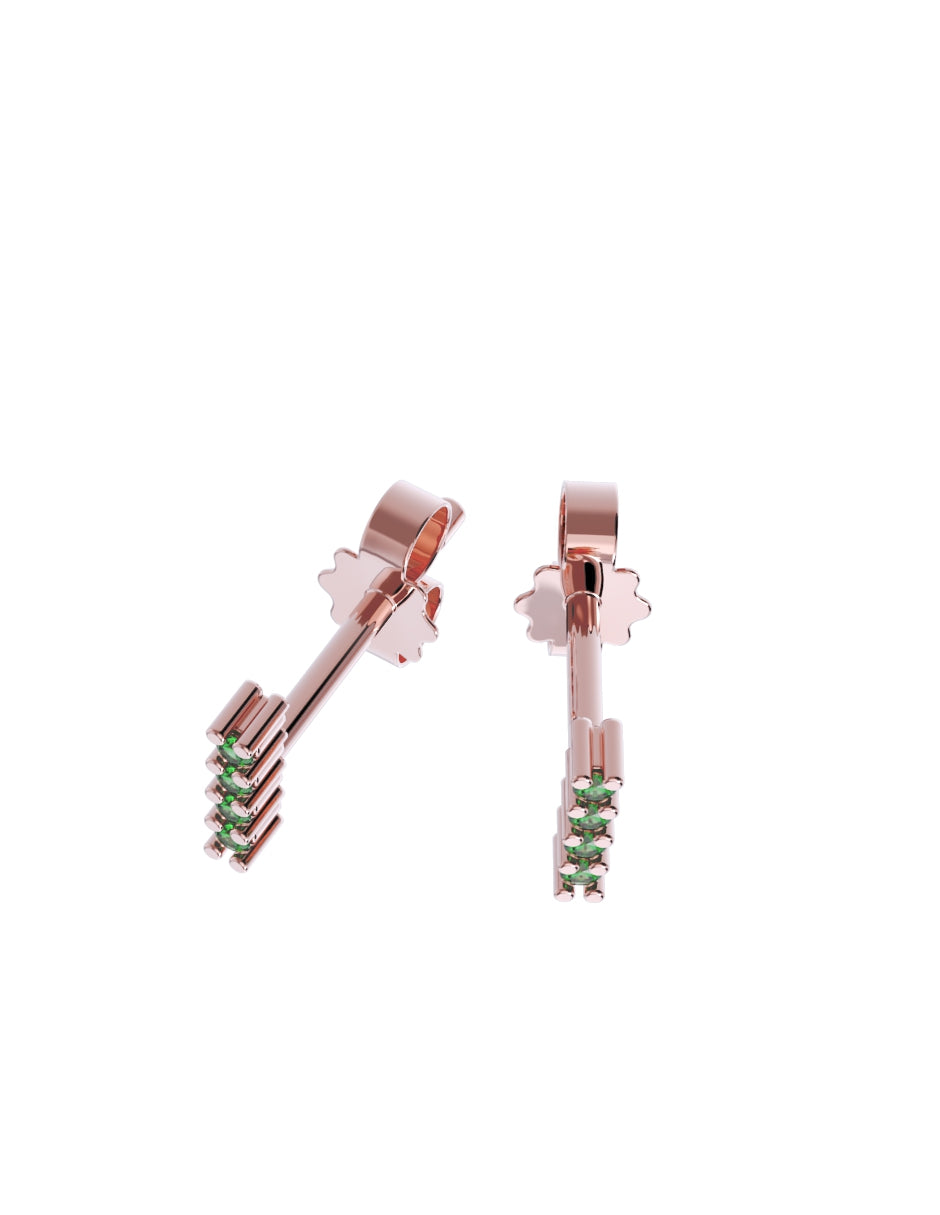 Arete de Oro 10k con acabado pulido con Zirconia Verde (Z4934-E)
