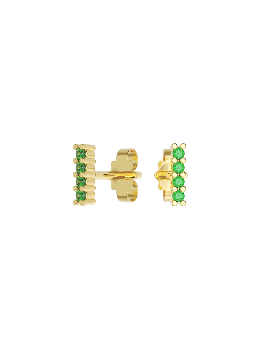Arete de Oro 10k con acabado pulido con Zirconia Verde (Z4934-E)