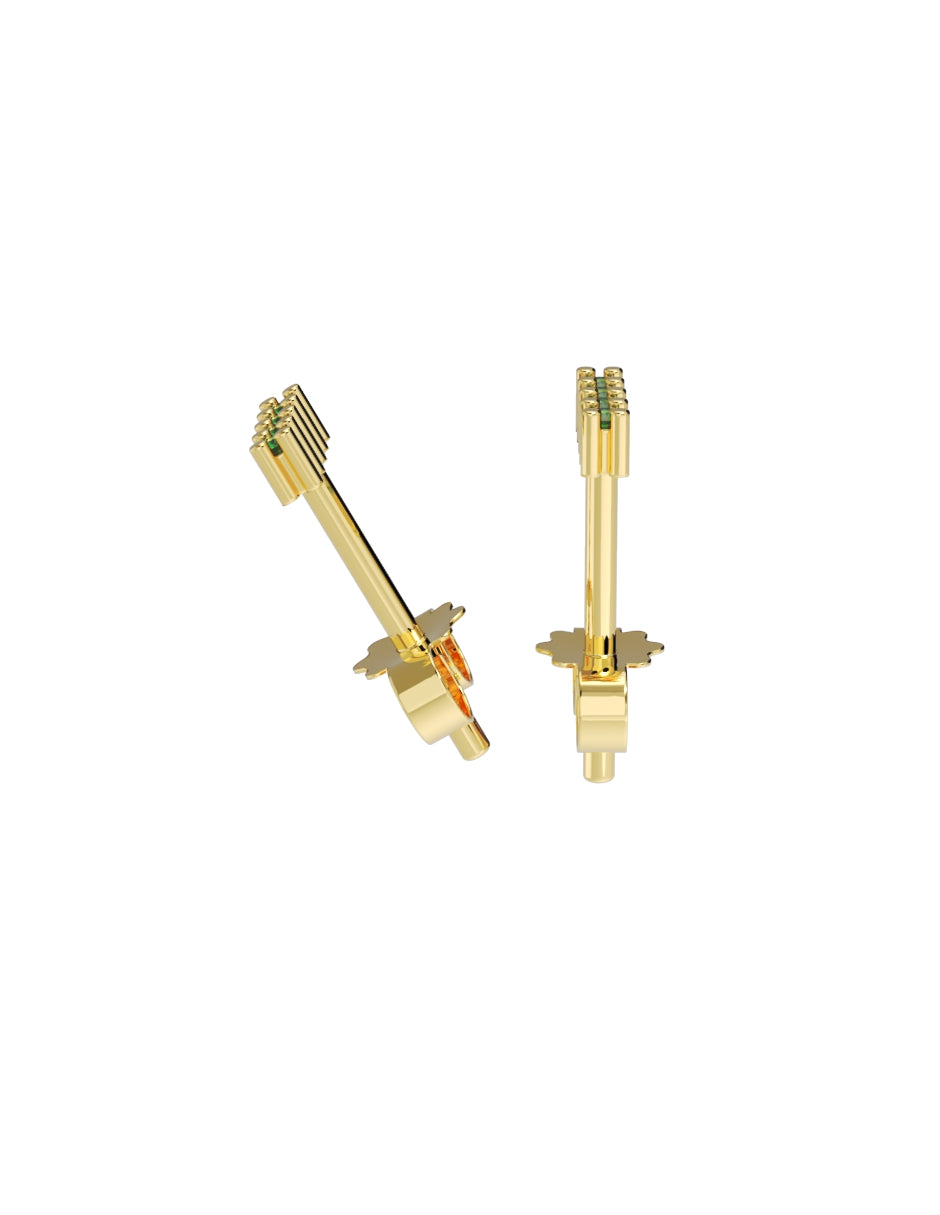 Arete de Oro 10k con acabado pulido con Zirconia Verde (Z4934-E)