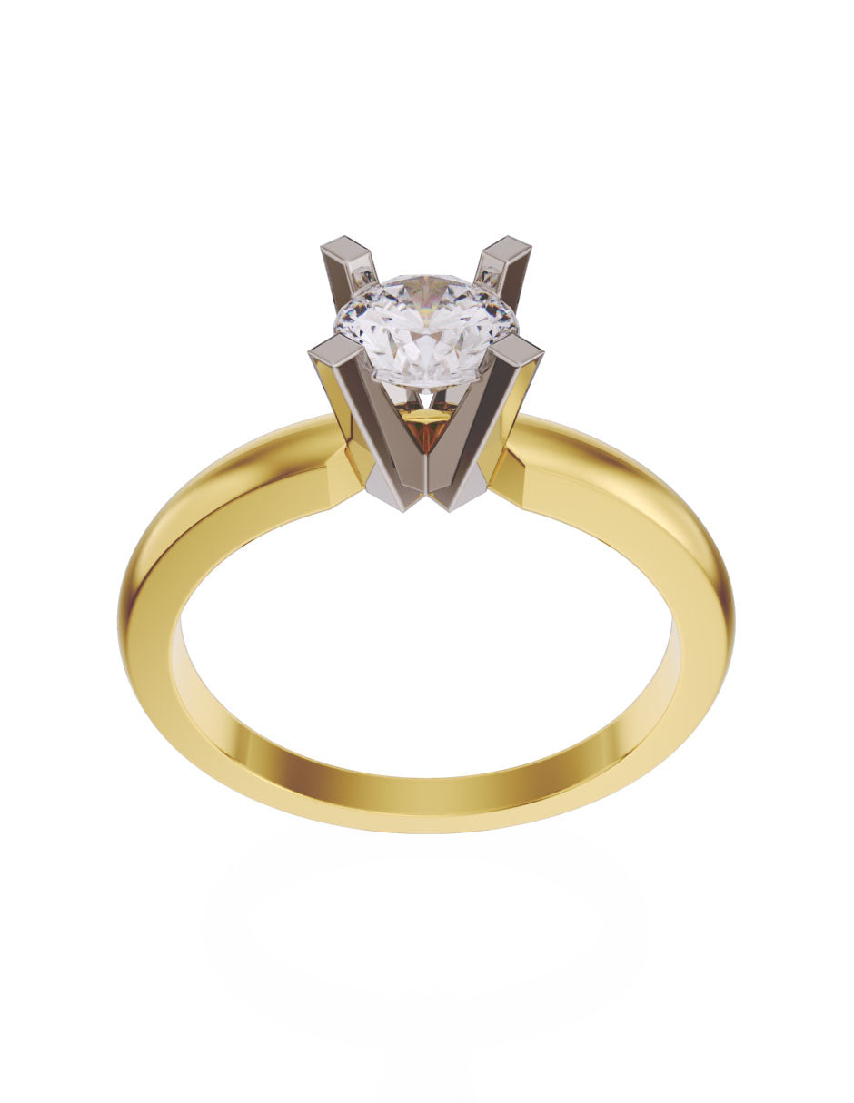 Anillo de compromiso de Oro de 14k con Diamante de 0.5 Ct