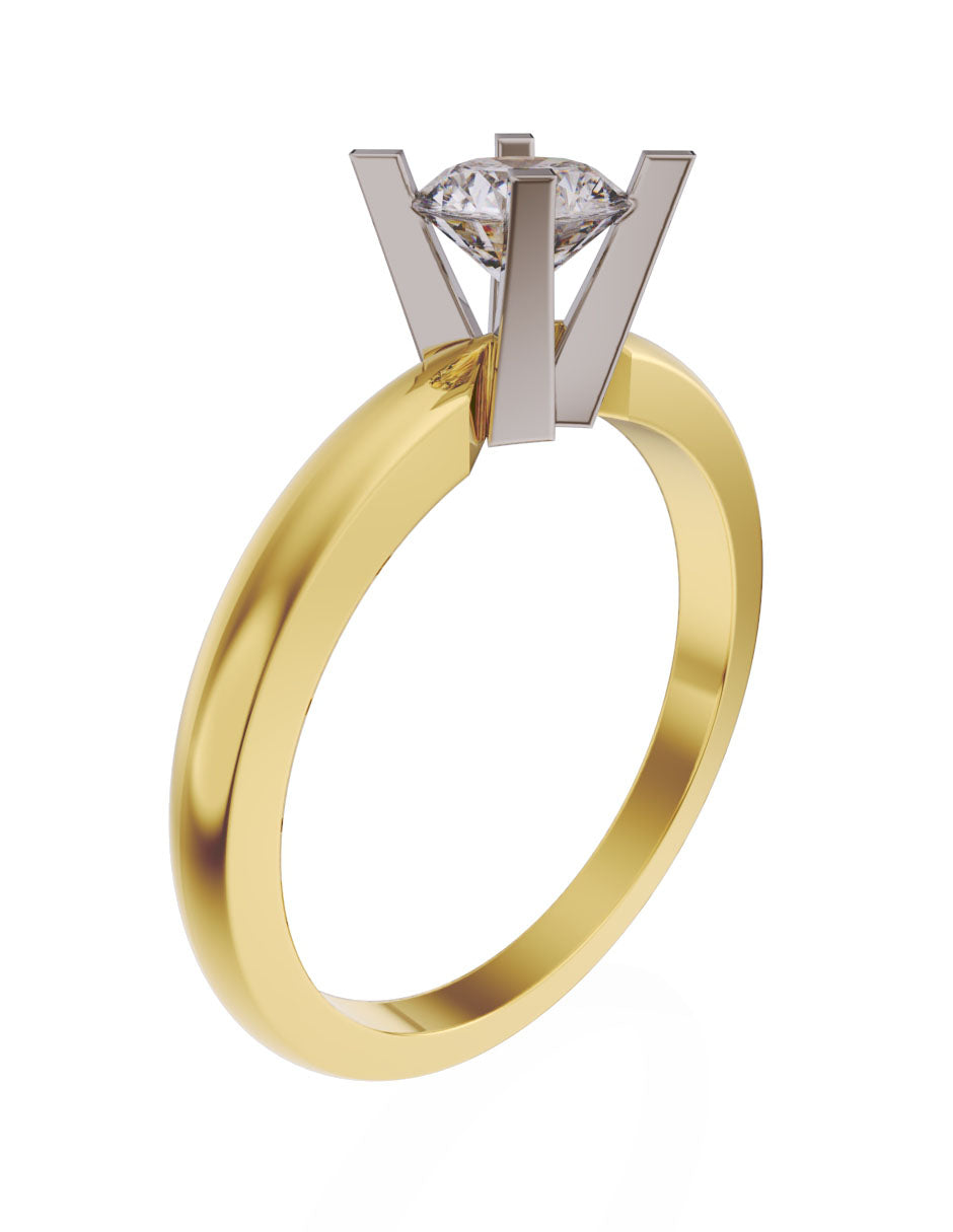 Anillo de compromiso de Oro de 14k con Diamante de 0.5 Ct