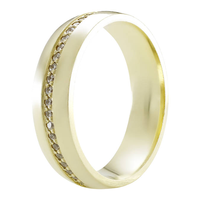 Argolla De Matrimonio Oro Amarillo 14K 5mm Zirconia
