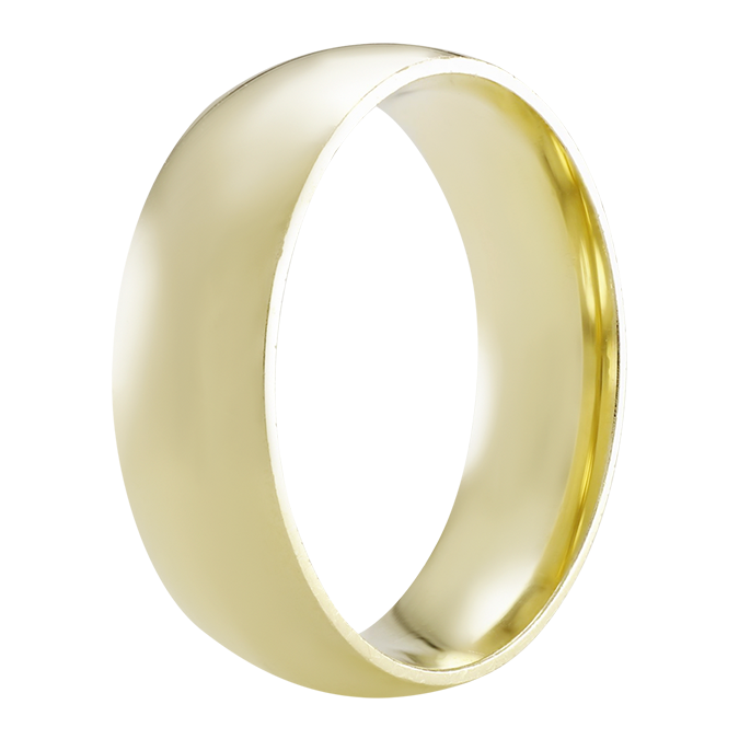 Argolla de matrimonio de Oro Amarillo de 14K, Comfort de 6mm