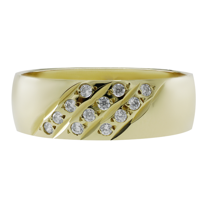 Argolla De Matrimonio Oro Amarillo de 14K 6mm Zirconia