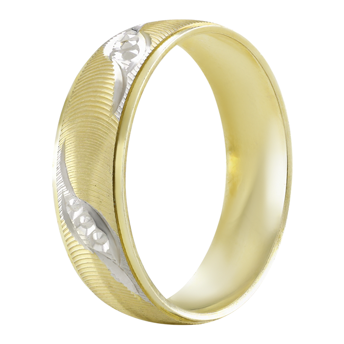 Argolla De Matrimonio Oro Amarillo y Blanco 10k 6mm