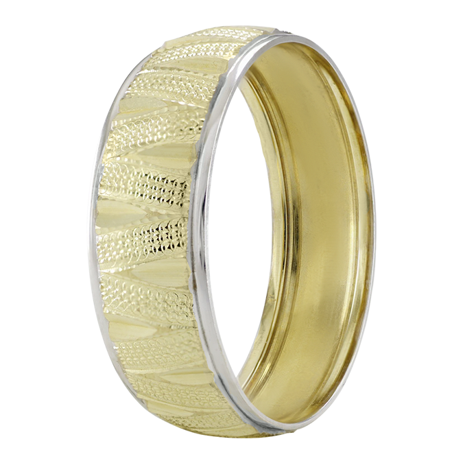 Argolla De Matrimonio Oro Amarillo y Blanco 10k 6mm
