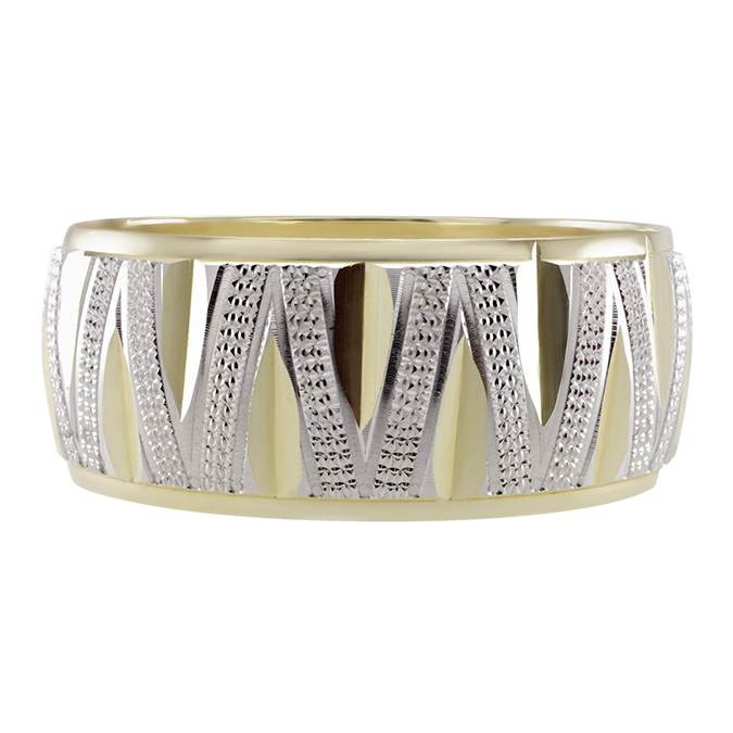 Argolla De Matrimonio Oro Amarillo y Blanco 14k 8mm
