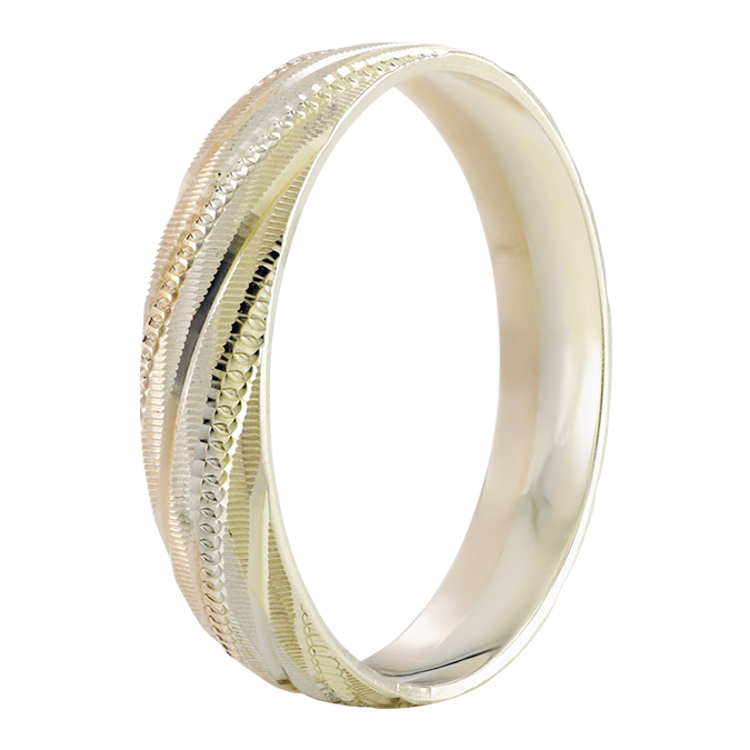 Argolla De Matrimonio Oro Florentina 10k 4mm