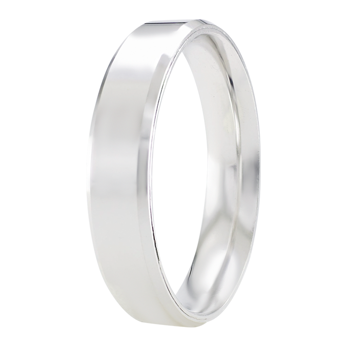 Argolla De Matrimonio de Oro Blanco 14K 5mm